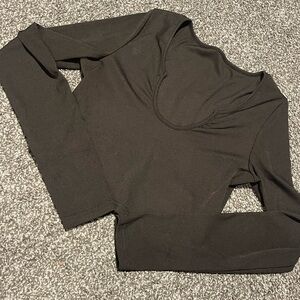 SHEIN black long sleeve crop top